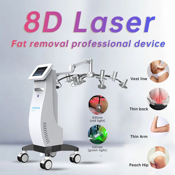 

8d laser slimming machine 532nm 635nm 8 lamps lipo laser no downtime fat removal slimming beauty device