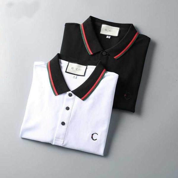 

2023aa men's tee polo fashion casual business classic embroidered head brand 100 cotton street hip hop m-3xl, White;black