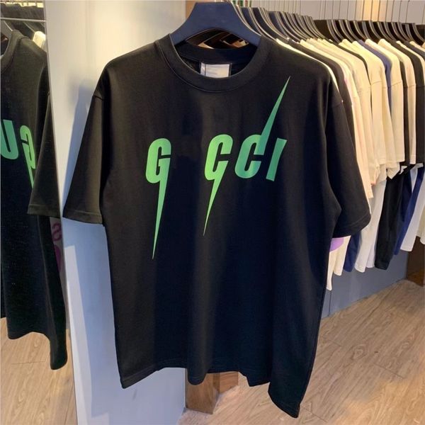 

men's t-shirts summer green print cotton short sleeve t-shirt easy leisure neutral tee men loose casual hip hopt-shirt 230426, White;black