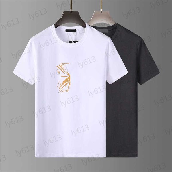 

black white mens summer spring designer gold graffiti brand pattern letter printing design fashion classic round neck cotton short sleeve t, White;black