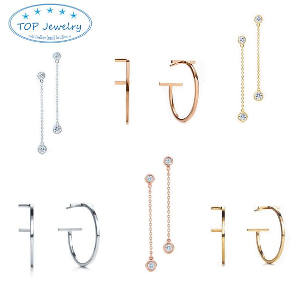 

initial designer luxury stud earrings fashion brand jewelry tiffan earrings for women couple holiday commemorative gifts, Silver