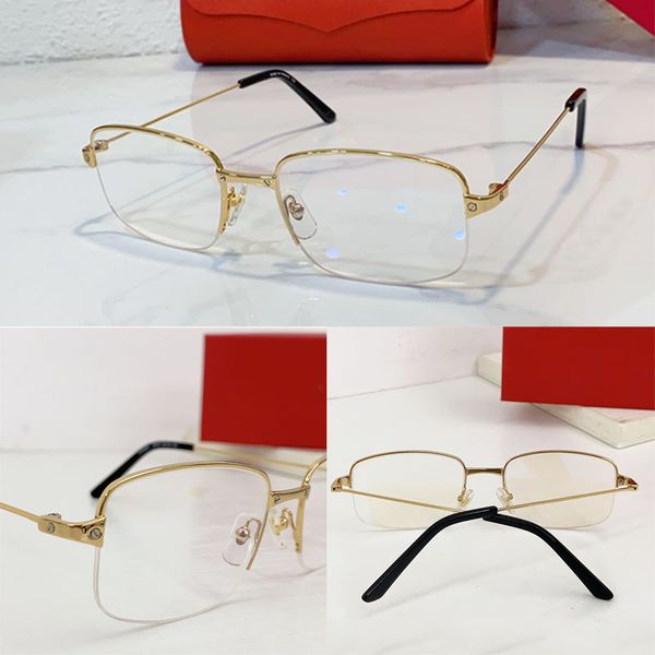

Men s business designer Santos de Carti optical eyewear metal square half frame optical eyewear mirror frame metal screws and studs fashionable and luxurious CT0406