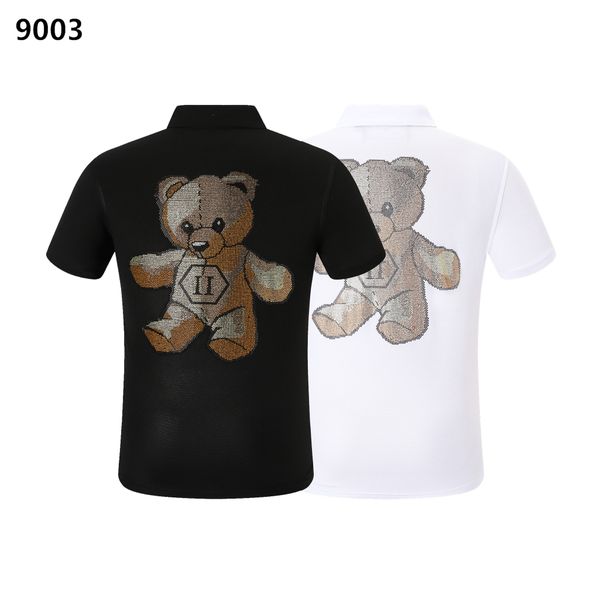 

mens polo shirt ss baroque skull summer 100% cotton polo shirts men chest skull breathable plus size clothes 84611, White;black