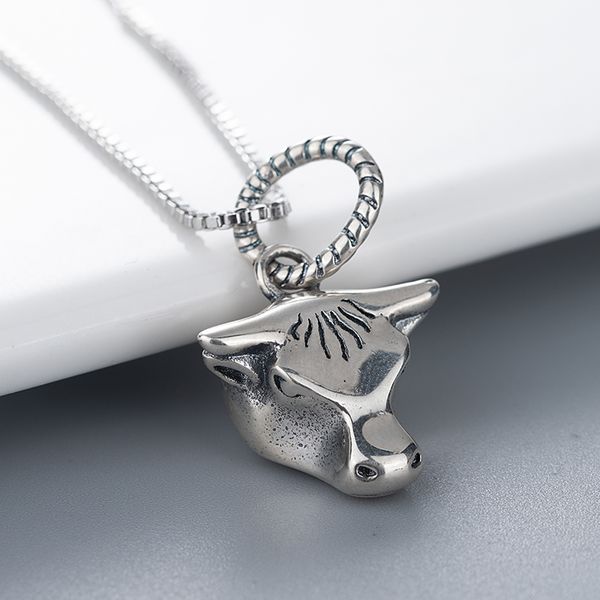 

bull head pendant male personality set chain tide ppersonality 925 sterling silver versatile necklace male fashion thai silver pendant