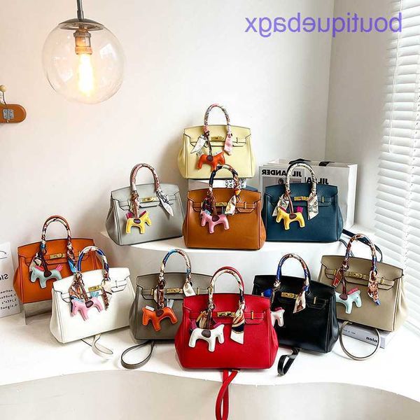 

designer h ermes briki bags online shop 2023 new lychee pattern bag high version large capacity handbag cross messenger bag women's fas
