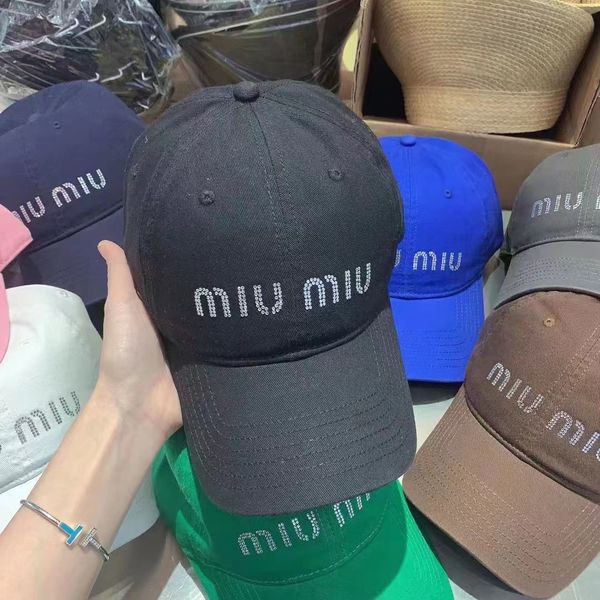 

miu baseball cap female summer fashion brand rhinestone letter cap, Blue;gray