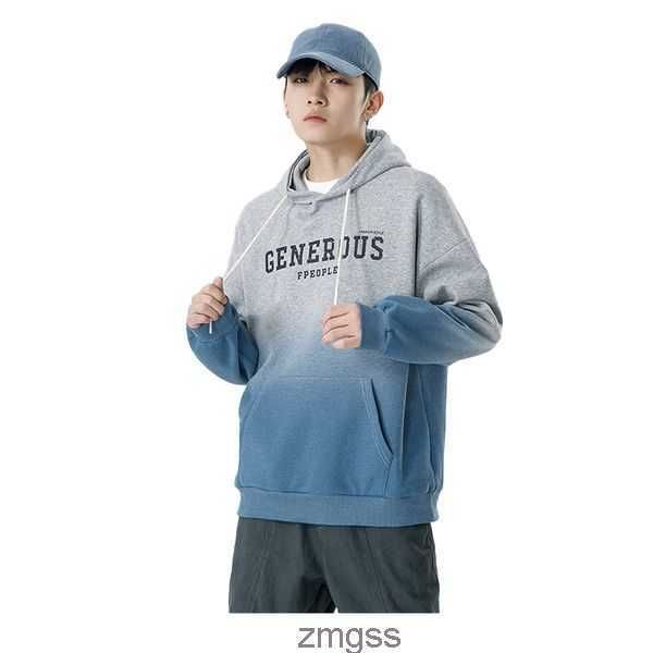 

autumn men's men's hoodies and sweatshirts winter new loose hooded sweater men's fashion brand gradient letter print men&#039, Black