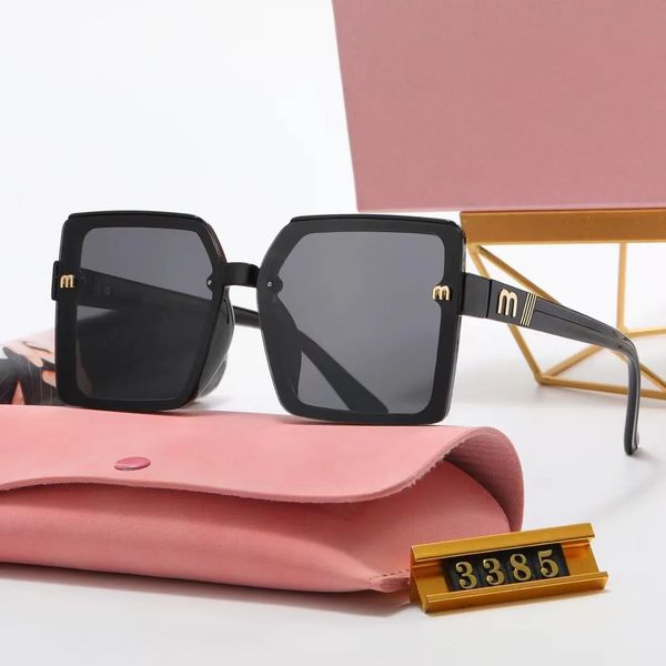 

miu men's and women's sunglasses large frame square frame fashion retro sunglasses 3385 travel street spolarized uv400, White;black