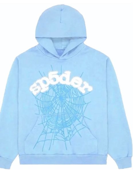 sp5der hoodies sky blue