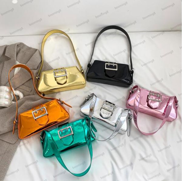 

designer's bag new lacquer leather shiny face shoulder bag french small french stick bag premium women's underarm bag crossbody ba