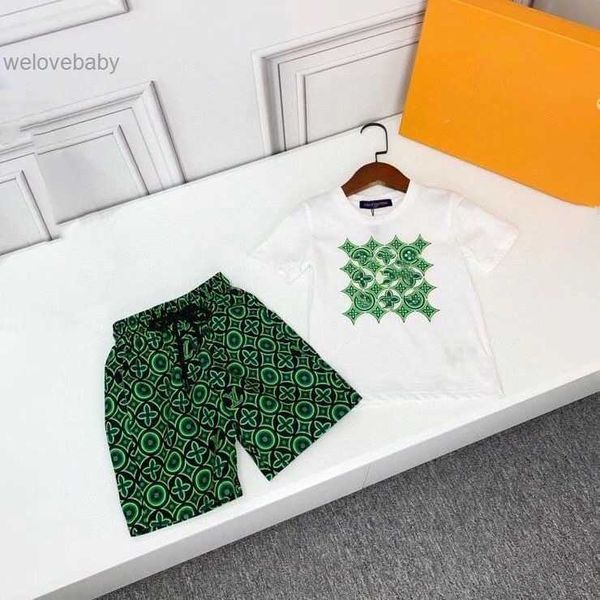 

kids sets 2pics kids designer set 1-15ages baby clothes luxury brand boys girls t shirt short sleeve summer toddler tee children shirt with, White