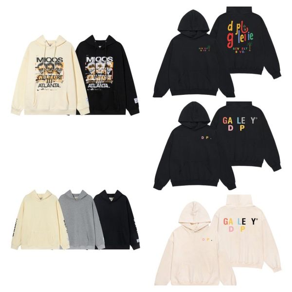 

designer mens hoodies womens galleryse depts streetwear vintage wash do old angel galerie graffiti print casual loose long sleeve hoodie gal, Black