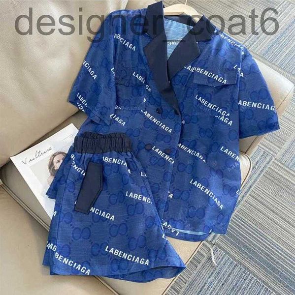 

women's tracksuits designer2022gg 2pcs/set tracksuits pullover ladies suit summer casual loose blouse lady v neck short sleeve shorts, Gray