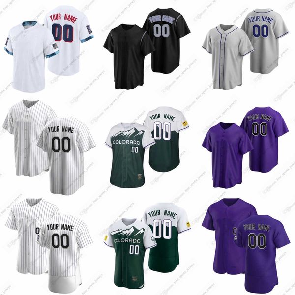 

2023 custom rockies baseball jerseys austin gomber brad hand pierce johnson dinelson lamet justin lawrence brent suter brian serven c.j. cro, Blue;black