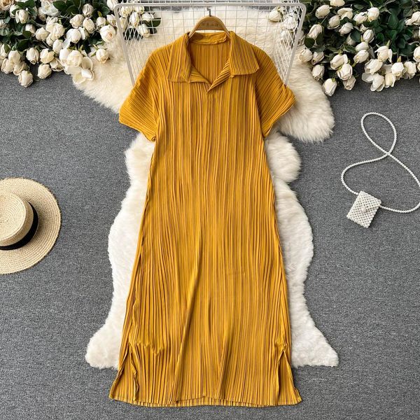 

dresses summer 2022 new loose french retro polo short sleeve aline dress woman dress, Black;gray