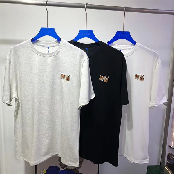 

men's plus tees summer embroidered cotton t-shirts women, Black;brown