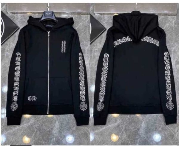 

luxury jackets designer zipper heart horseshoe cross print brand ch women chromes coat casual pullover loose sweater jacket 11, Black