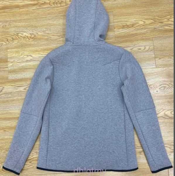 

american style men's sports european hooded hoodies tech casual hooded knitted jacket women's full-length zipper cardigan sweatshi, Black