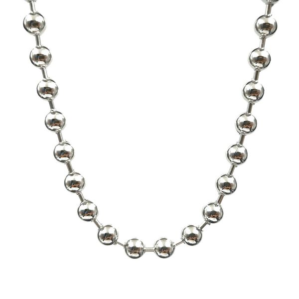 

5pcs lot smooth shiny ball chain necklace stainless steel beaded chains jewelry for mens women 6/8/10/12mm, Silver
