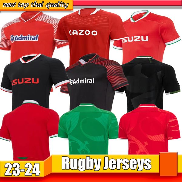 

21 22 23 wales rugby jerseys welsh national team shirt rugby rugby maglia 2023 home away red black green shirt size s-5xl rugby maglia, Black;gray