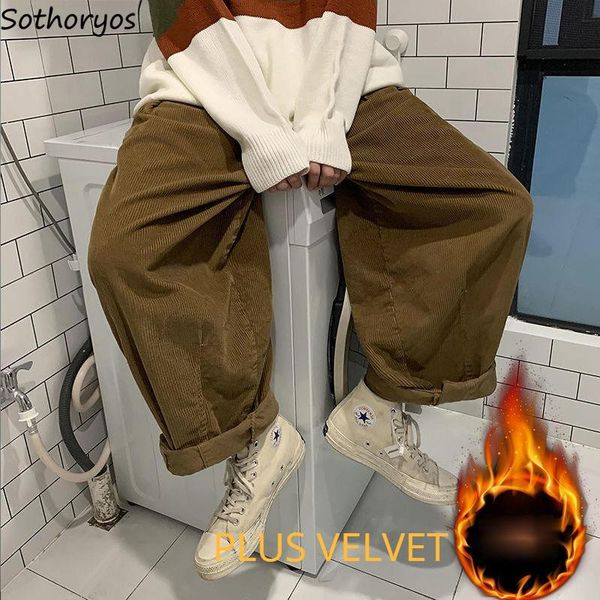 

capris spodnie damskie sztruksowe grube solidne spodnie z szerokimi nogawkami dopasowane do wysokiej talii wygodne w stylu vintage str, Black;white