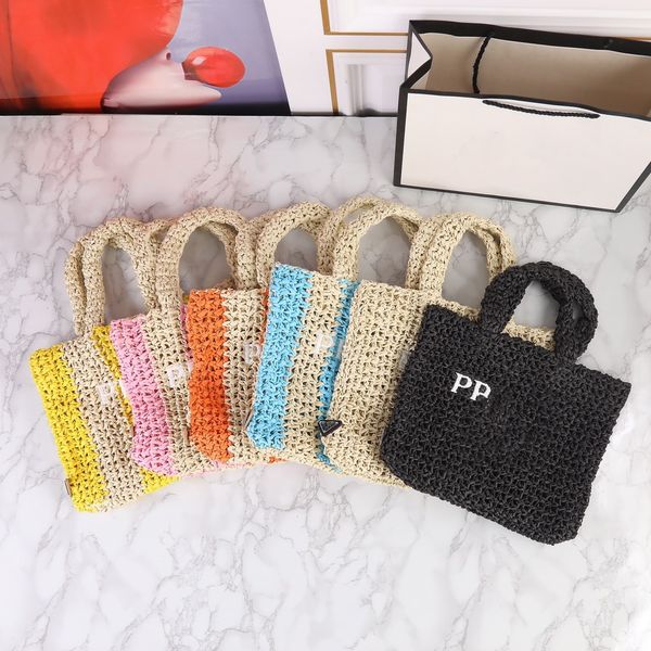 

designer bag luxury mini handbag sub shoulder bag hollow out colorful beach bag straw weaving colored shopping bag summer travel bag