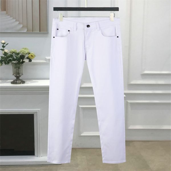 

2023 spring and autumn new stretch nine slim jeans men's summer thin straight casual pants a1, Black