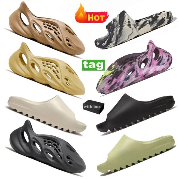 

yeezzy foam runner yeezy slippers yeezzys men woman slider mineral blue pure sandals slide slipper ochre bone resin clog desert ararat runr, Black
