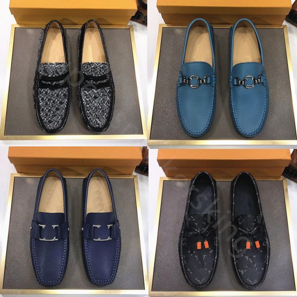 

men fashion loafers dress shoes classic designer lightweight leather shoes handmade flats party mens non-slip driving shoes size 38-46, Black