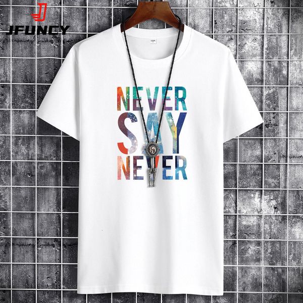 

men's t-shirts jfuncy summer man t-shirts short sleeve cotton t shirts casual loose men's tees men oversized fashion male tshirt, White;black