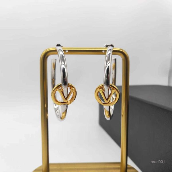 

fashion charm hoop earrings aretes for lady women party wedding lovers gift engagement jewelry with box nrj, Golden;silver