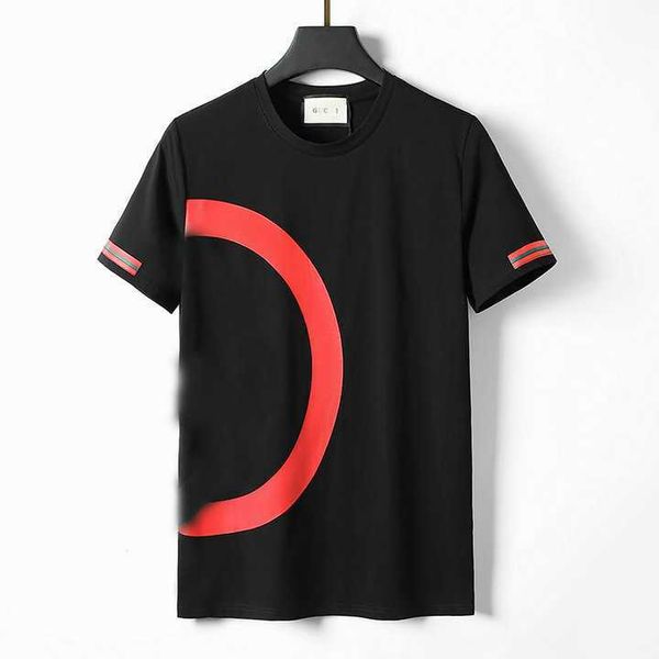 

23ss designer tide t shirts chest letter laminated print short sleeve high street casual t-shirt 100% pure cotton for, White;black