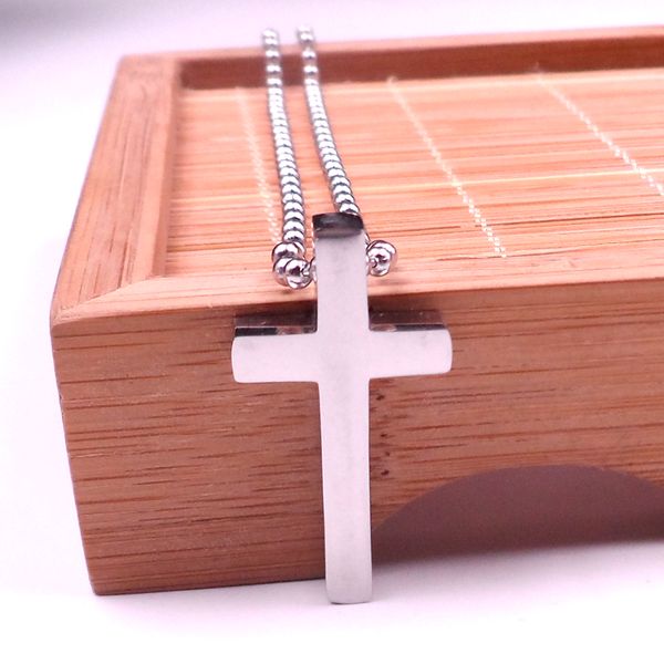

cross pendant necklace jewelry silver color stainless steel polished ball chain 24'' jewelry for women mens xmas gifts