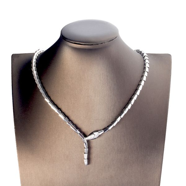 

diamonds silver gold choker pendants long necklaces for women trendy snake luxury designer hard jewelry party mother christmas wedding gifts, Golden;silver