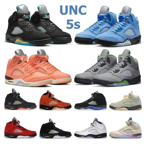 

jumpman 5 retro basketball shoes men aqua unc 5s shock absorbing concord racer blue raging bull red suede sail what the easter mens trainers