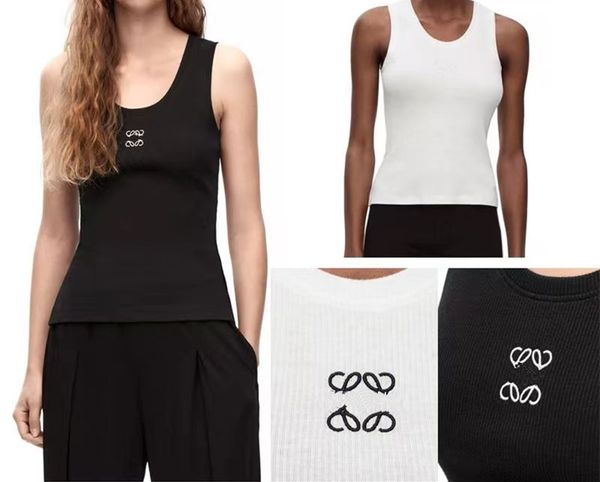 

designer tank woman womens tank tanks tanks camis anagram-embroidered cotton-blend shorts t shirts suit sports mini cropped ladies tees, White
