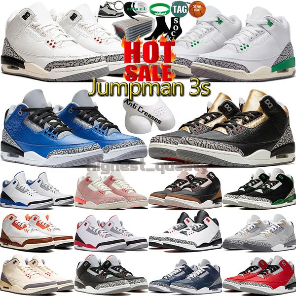 

3 basketball shoes for men women 3s lucky green pine white cement reimagined hall of fame unite fire red cardinal rust pink mocha mens women