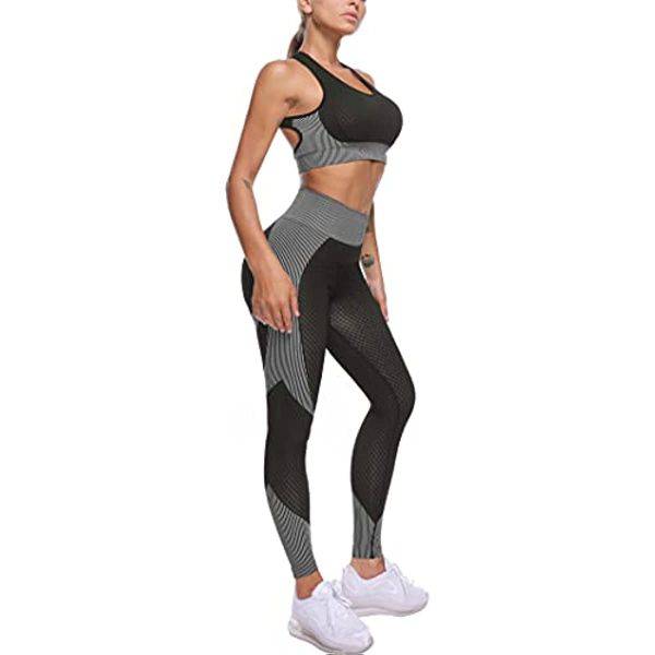 

tracksuit workout set - high waist leggings and crop women's 2 piece