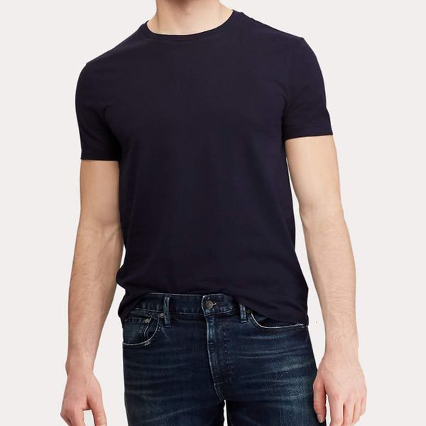 

men's t-shirts summer small horse men's short sleeved t-shirt homre 100% cotton casual o-neck short homme solid color 230426, White;black