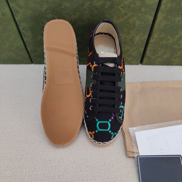 

espadrilles designer shoe luxury sneaker woman casual shoe canvas real leather loafers classic design boots slipper slides by brand s320 006, Black