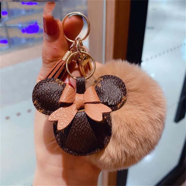 

accessories designer keychain mouse diamond key chain design car key chains bag charm favor flower pendant jewelry keyring fashion pu hipl4, Silver