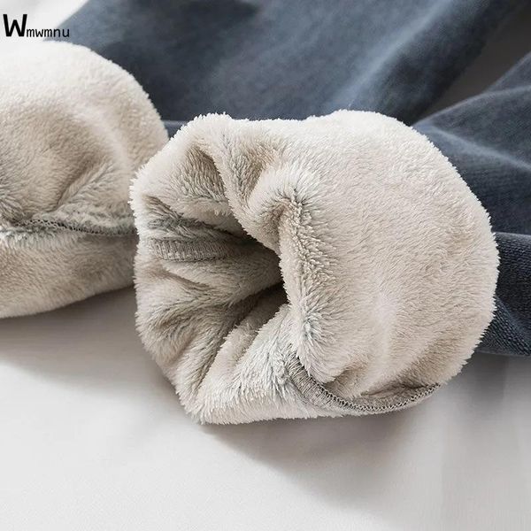 

jeans new casual elastic high waist warm denim pants plus velvet fashion stretch skinny pencil pants slim thicken winter women's jeans, Blue
