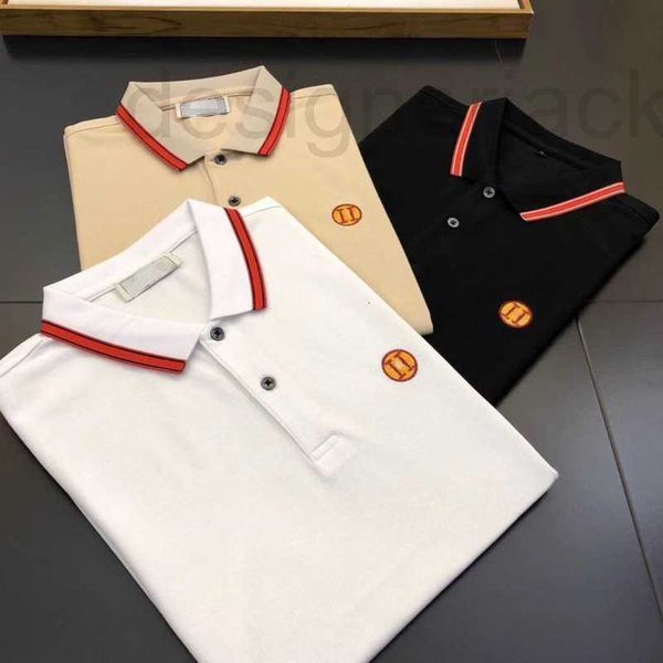 

men's polos designer h embroidered men polo shirt t cotton short-sleeved oversize lapel sweat mens business casual shirt xxxl 5ejd, White;black