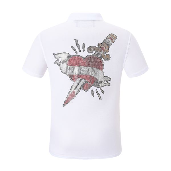 

mens polo shirt ss baroque skull summer 100% cotton polo shirts men chest skull breathable plus size clothes 84598, White;black