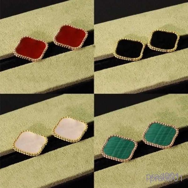 

designer stud earrings women love four-leaf clover fashion luxury wedding cleef earrings jewelry, Golden;silver