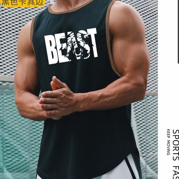 

men' tank beast gym clothing men workout tank bodybuilding vest mesh fitness sleeveless shirt mens sports basketball jerseys 230426, White;black