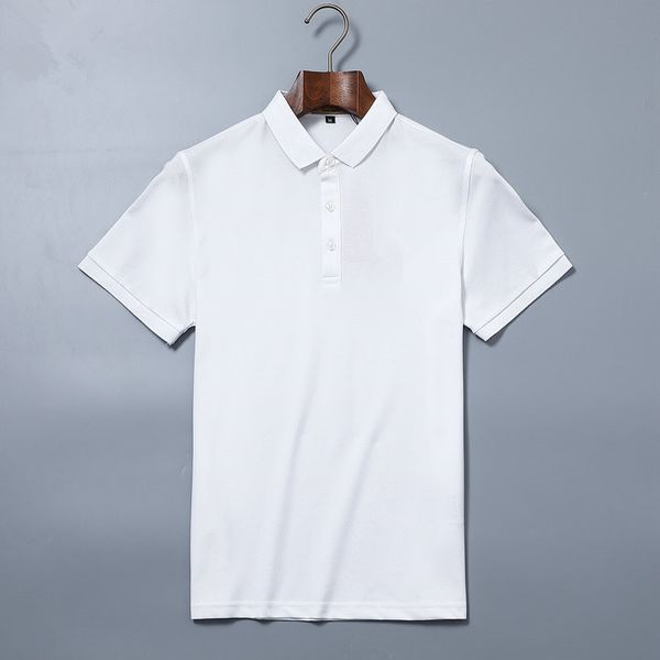 

famous brand men's polo shirt luxury brand men's breathable quick drying short sleeve simple lapel buckle business casual all-matc, White;black