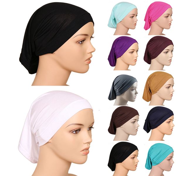 

hijabs cotton modal undercap plain soft stretchy under cap hijab bonnet muslim women full cover inner hijabs turban islam underscarf 230426, Blue;gray