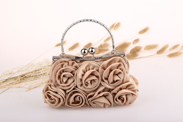 

evening bags rushed solid mini<20cm single hasp wristlet leather handbags diamond satin flower tote 230426
