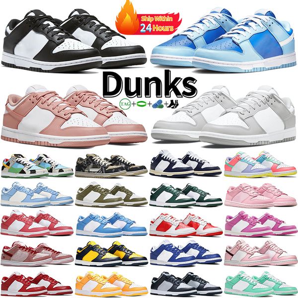 

box with dunks low skate casual shoes for men women designer retro sb sneakers white black panda grey fog unc university red vintage navy tr